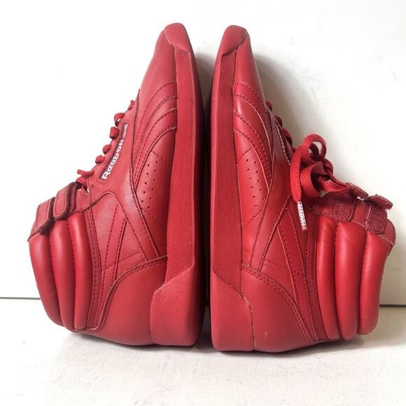 Vintage Reebok Freestyle High Tops 1980s Retro Red Womens Size 7 Lace Up Sneaker - Picture 5 of 11